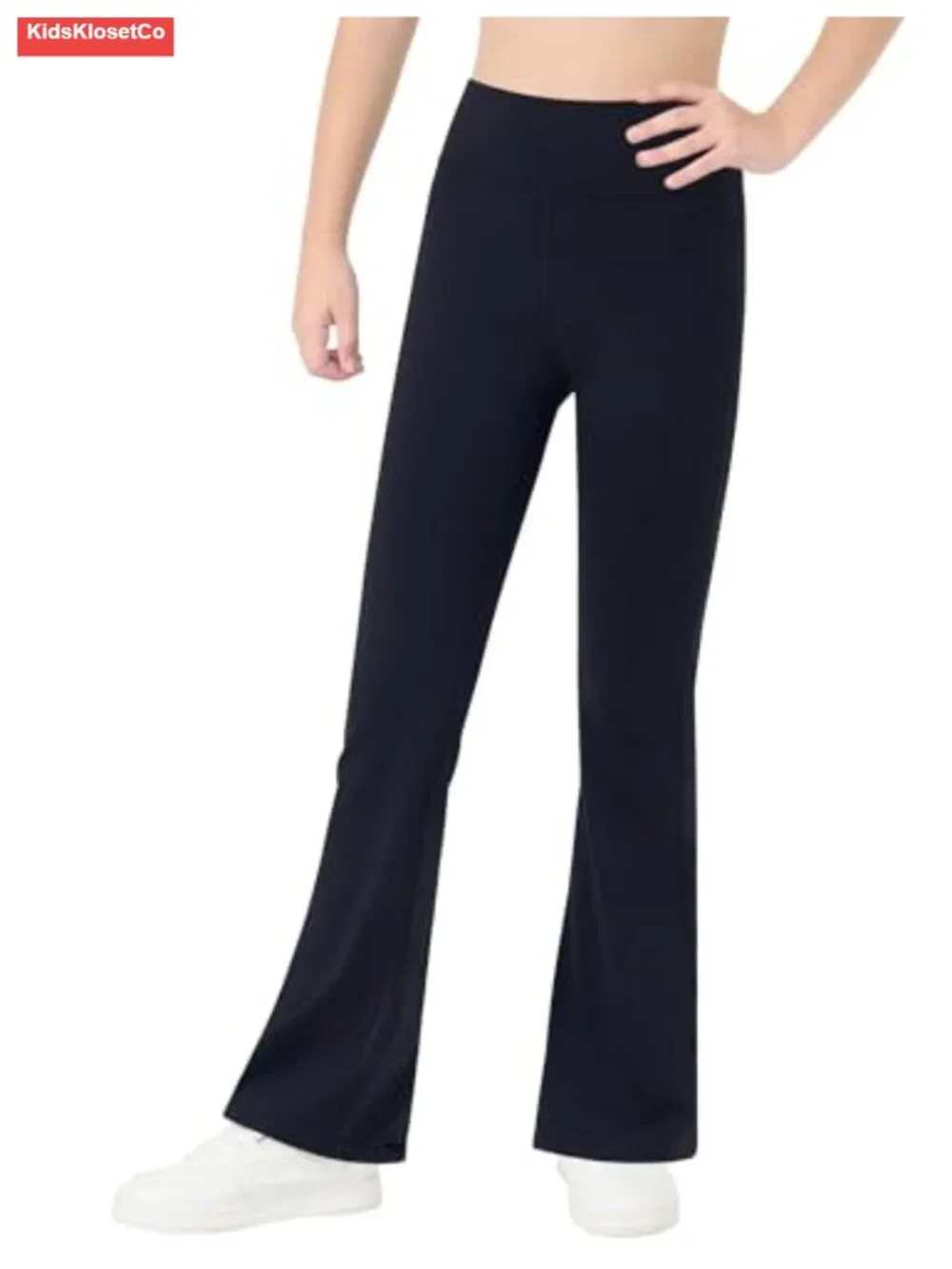 Girls High Waist Bootcut Yoga Pants - 4-Way Stretch Flared Leggings for Dance,